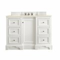 James Martin Vanities De Soto 48in Single Vanity, Bright White w/ 3 CM Eternal Marfil Quartz Top 825-V48-BW-3EMR